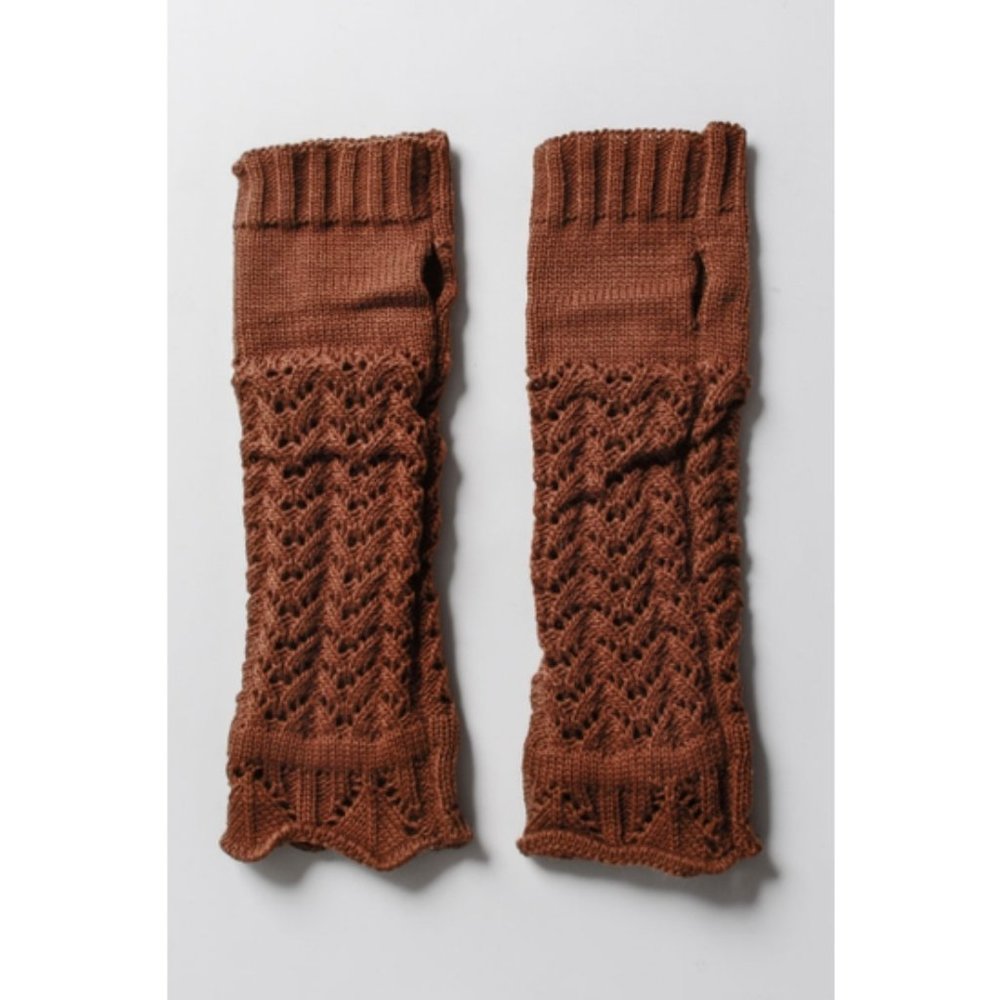 Knitted Arm Warmers Camel Brown